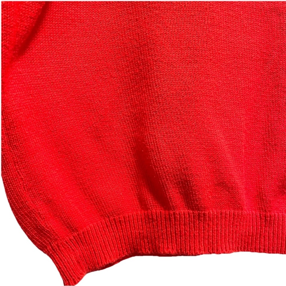 LL Bean Tank Sweater Red Cotton Henley Women’s XL Vintage USA - Picture 4 of 8
